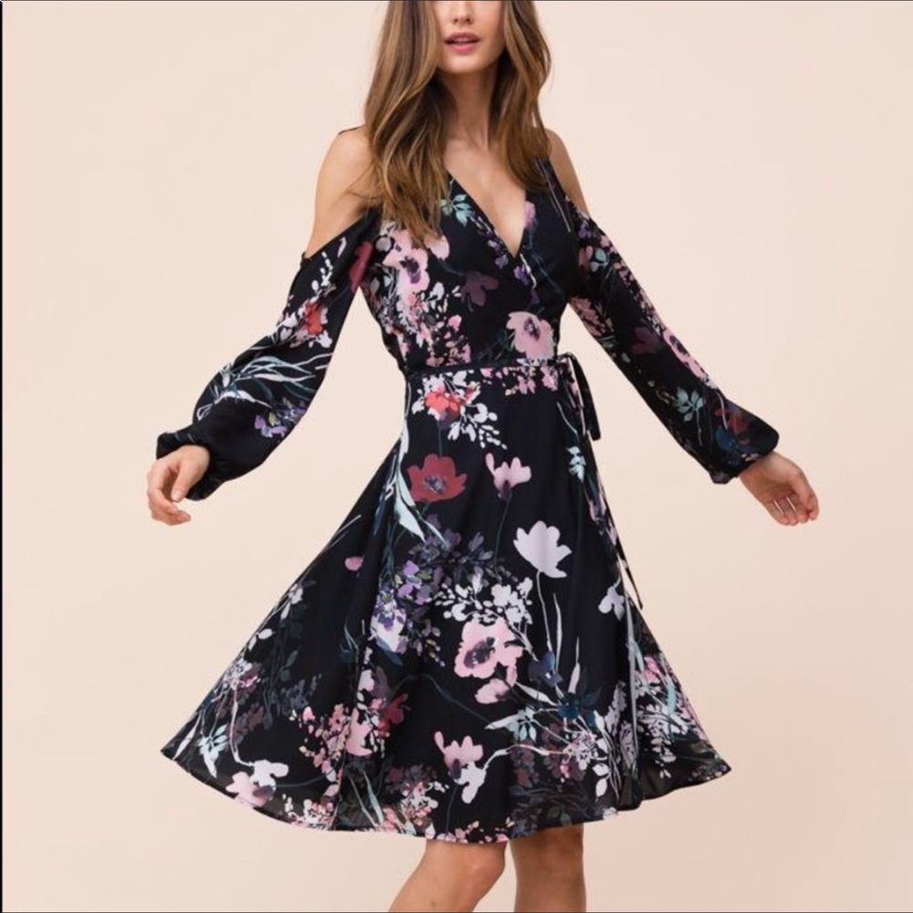 Yumi Kim Dashing Floral Dress Cold Shoulder 17399